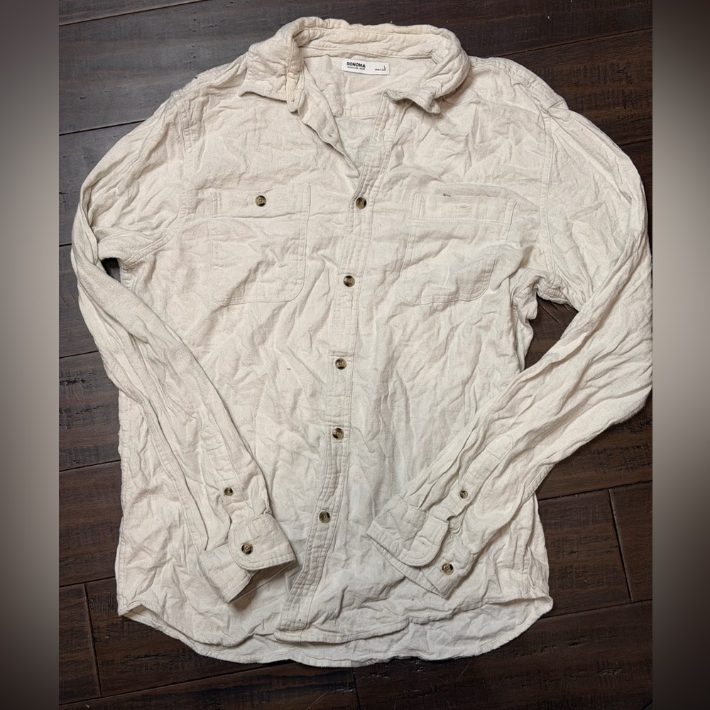 Sonoma Off-White Textured Shirt